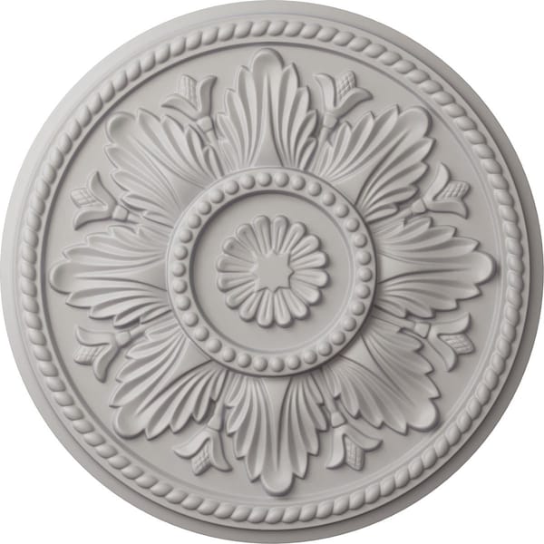 Ekena Millwork Edinburgh Ceiling Medallion (Fits Canopies up to 5 1/4"), 18"OD x 1 3/4"P, Ultra Pure White CM18EDUWF - main